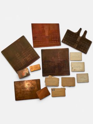 Ensemble de plaques de gravure en cuivre sur la thématique d…