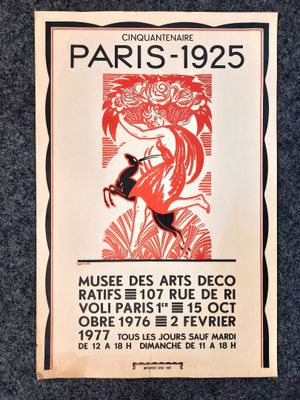 a poster advertising the exhibition of paris ' s art deco