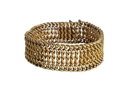 Bracelet articulé en or, Diam. environ 6,5cm, Larg. - Photo 1