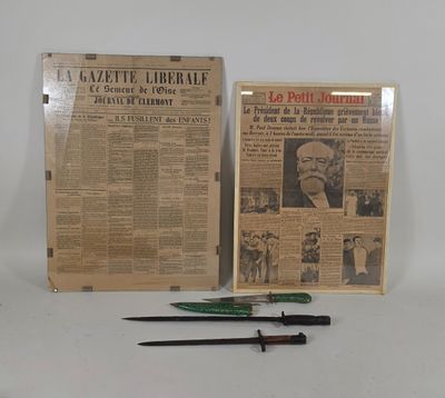 Lot de 2 premières pages de journaux, La Gazette libérale 9 …