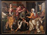 an image of a painting of a group of people in a room