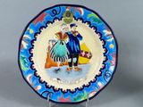 a plate with a picture of a man and a woman on it