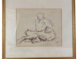 an image of a drawing of a man sitting on the ground