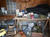 a table with a lot of items on it