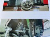 two pictures of a car being worked on by a mechanic