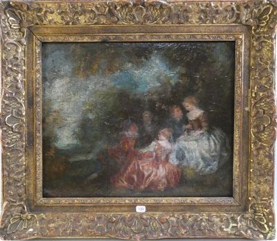 une image représentant un tableau où figurent une femme et un enfant dans un paysage