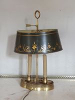 LAMPE BOUILLOTTE en bronze à deux lumières et abat-jour en t… (photo 5)