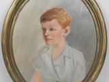 une peinture à l'huile représentant un jeune garçon en chemise blanche