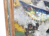 a picture of a painting on a wall with a bird on it