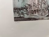 a drawing on the wall of a room with a picture on it