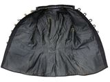 an image of a black jacket with a zipper on the back