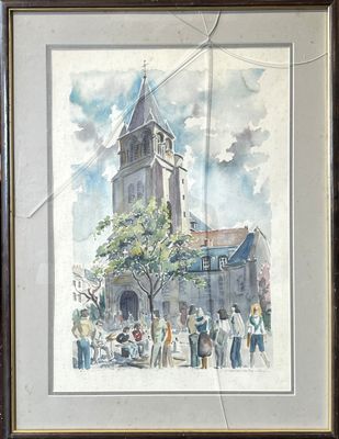 Albert JAFFRE (XXe). Saint Germain des près, Paris.