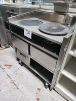 1 crêpière KRAMPOUZ avec meuble réfrigéré inox sur roulettes…