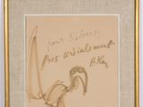 a picture of a drawing of a bird with writing on it