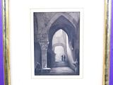 painting of a doorway in a building with columns and arches