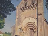 tableau représentant une église dotée d'un clocher