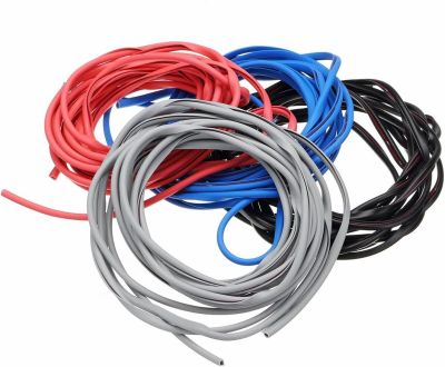 a close up of a bunch of wires on a white background