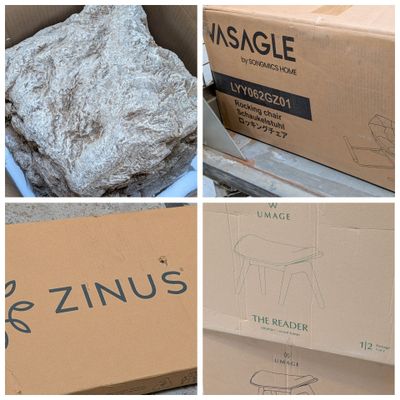 several pictures of a box with a rock in it and a box with a rock inside of it
