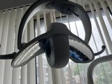 a light that is hanging from the ceiling in the room