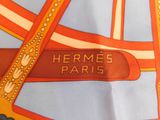 a close up of a scarf with a picture of a ferris wheel on it
