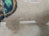 a picture of a painting of a cat with a hat on it ' s head