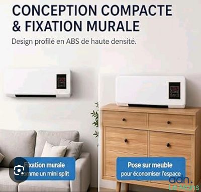 the air condition compacte and fixation murale are displayed in a living room