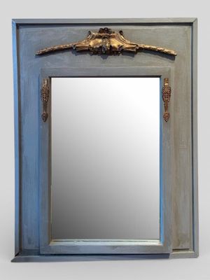 MIROIR rectangulaire avec fronton métallique 93 x 72 cm « Lo…