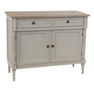 Buffet 2 portes et 2 tiroirs CYPRIEN en bois naturel et gris…