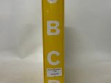 the box is yellow and has a white logo on it