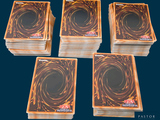 six cards are stacked on top of each other on a blue background