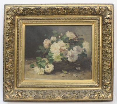 Eugène Henri CAUCHOIS (1850-1911) jeté de roses dans une pan…