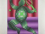 a picture of a picture of a tennis player with a racket
