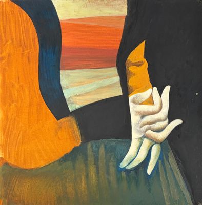 an image of a painting of a person sitting on a chair