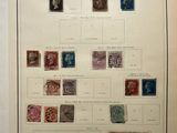 an old poster with a lot of different stamps on it