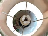 a light that is on inside of a light fixture