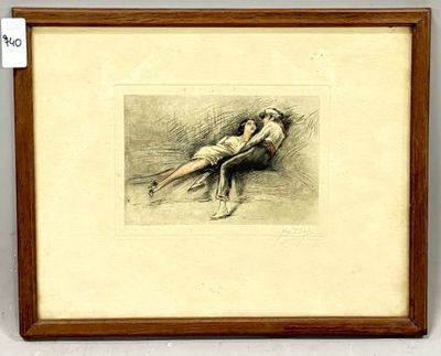 une image représentant le dessin d'une femme allongée sur un canapé