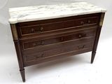a marble top chest of drawers on a white background