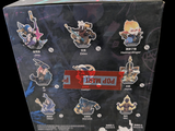 a box with a bunch of action figures inside of it