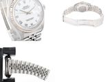 two watches and a watch bracelet on a white background