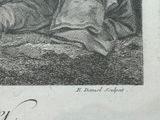 a black and white drawing of a man sitting on a couch