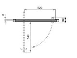 a drawing of a drawing of a door handle with measurements