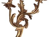 pair of antique brass wall sconces with flowers and leaves
