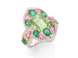 une bague en tourmaline et diamants, signée Van Cleef