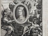 un dessin en noir et blanc représentant le portrait d'un homme entouré d'anges