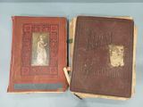 an old book with a picture of a woman on it and a book with a picture of a woman on it