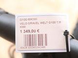 a label on the handlebar of a bike