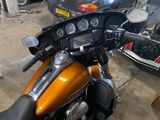 a motorcycle that is parked in a garage