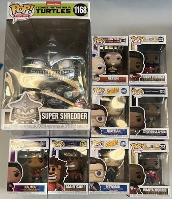 the box is full of many different pop vinyl figures