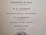 the front cover of a book with a black and white image of the title