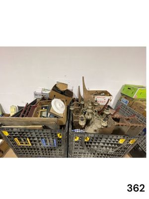 a pile of assorted items sitting on top of a table